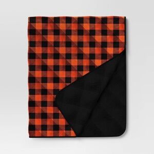 NWT Quilting Gingham Throw Blanket Black Orange Hyde and EEK! Boutique Target